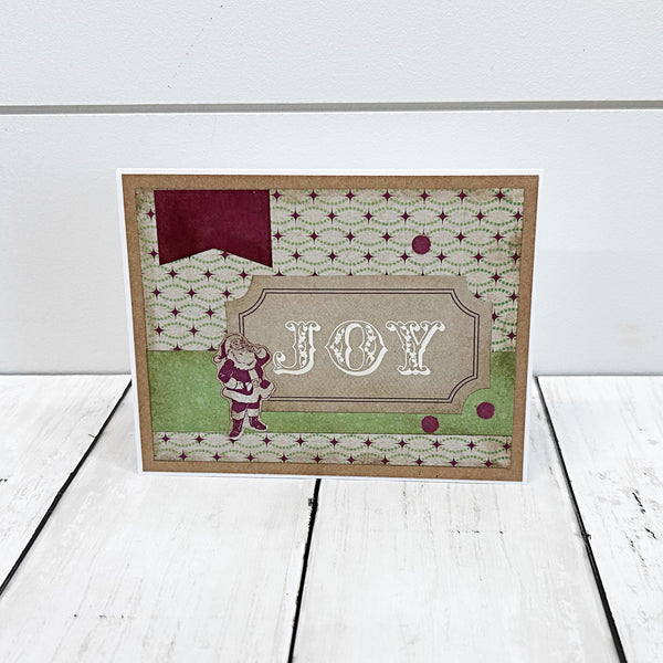 Vintage Style Christmas Card Set of 7, Handmade Holiday Cards