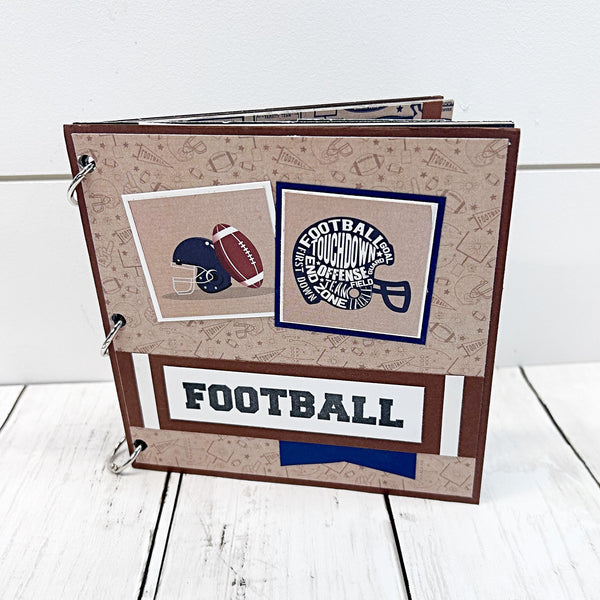 Football Premade Mini Photo Scrapbook Album, Ready for Photos