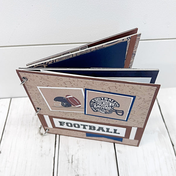 Football Premade Mini Photo Scrapbook Album, Ready for Photos