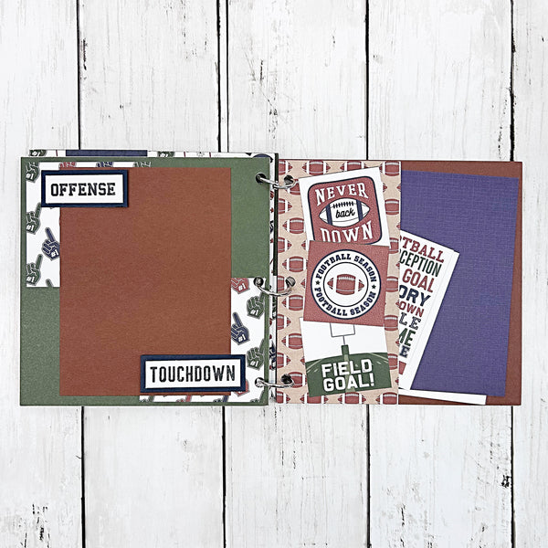 Football Premade Mini Photo Scrapbook Album, Ready for Photos