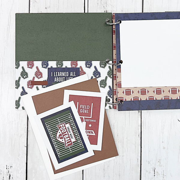 Football Premade Mini Photo Scrapbook Album, Ready for Photos