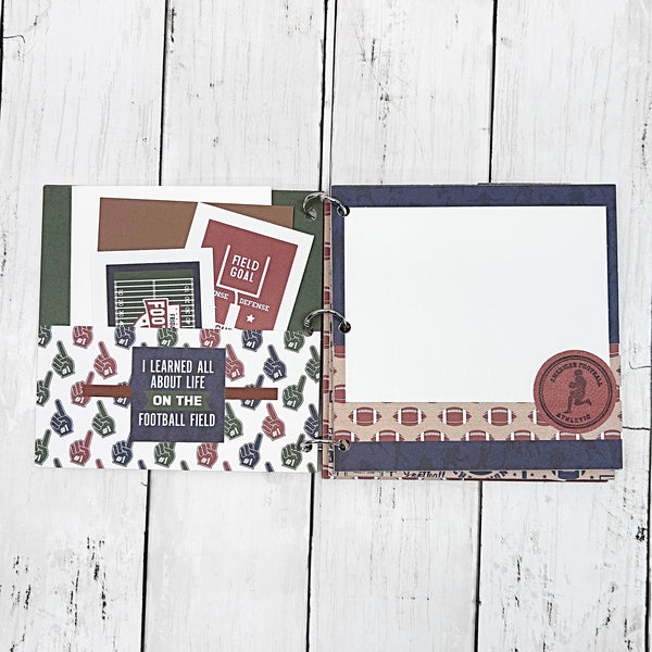 Football Premade Mini Photo Scrapbook Album, Ready for Photos