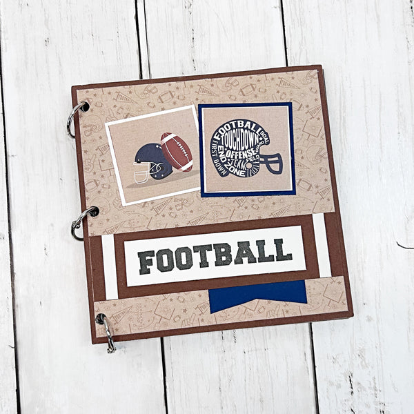 Football Premade Mini Photo Scrapbook Album, Ready for Photos
