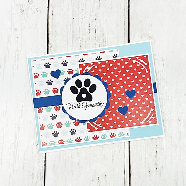 Pet Sympathy Card, Handmade Condolences Card