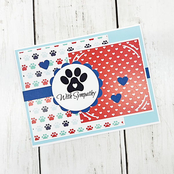 Pet Sympathy Card, Handmade Condolences Card