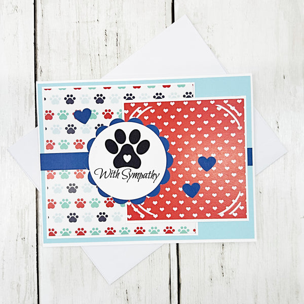 Pet Sympathy Card, Handmade Condolences Card