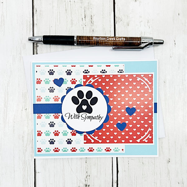 Pet Sympathy Card, Handmade Condolences Card