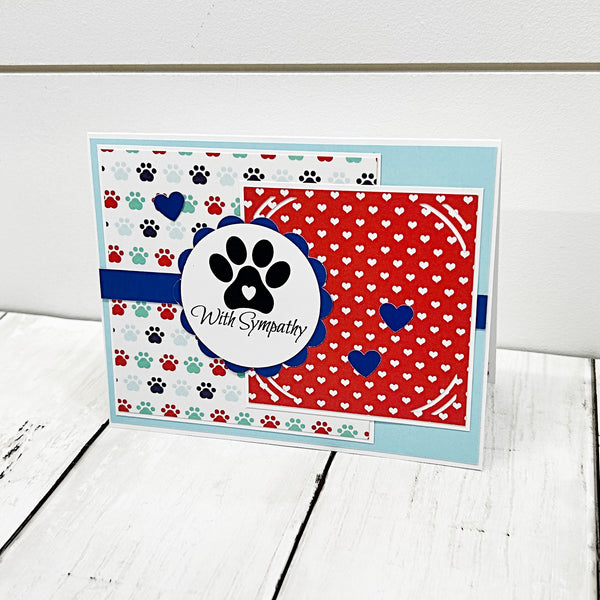 Pet Sympathy Card, Handmade Condolences Card