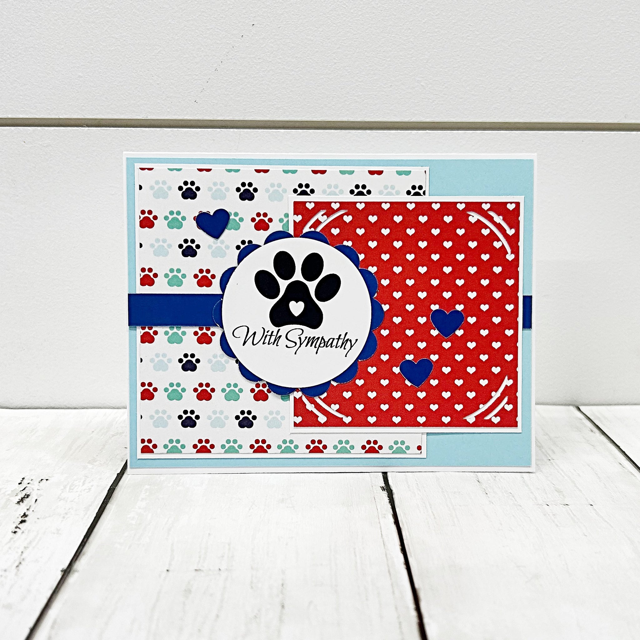 Pet Sympathy Card, Handmade Condolences Card