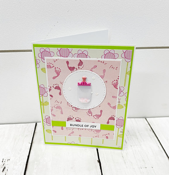 New Baby Congratulations Card, Baby Girl Handmade Greeting