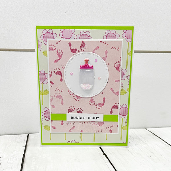 New Baby Congratulations Card, Baby Girl Handmade Greeting