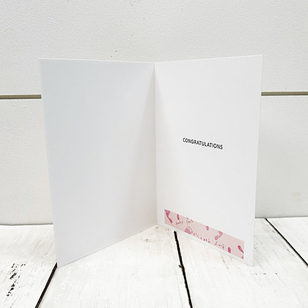 New Baby Congratulations Card, Baby Girl Handmade Greeting