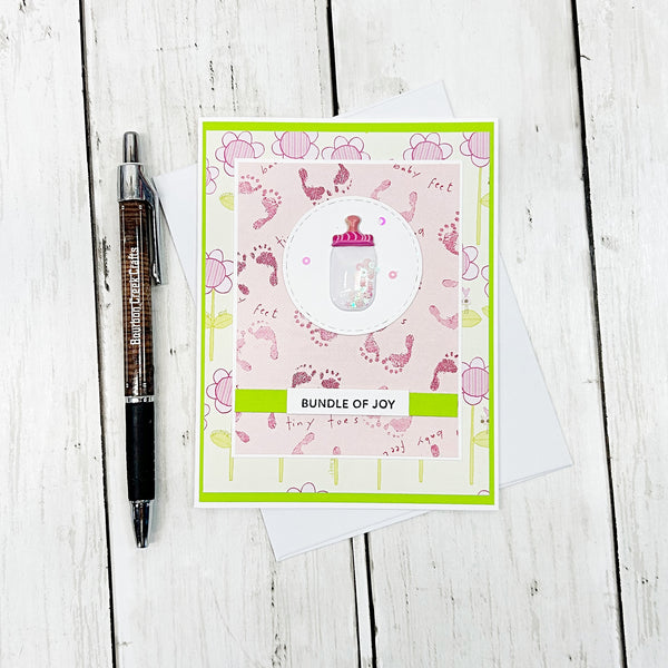 New Baby Congratulations Card, Baby Girl Handmade Greeting