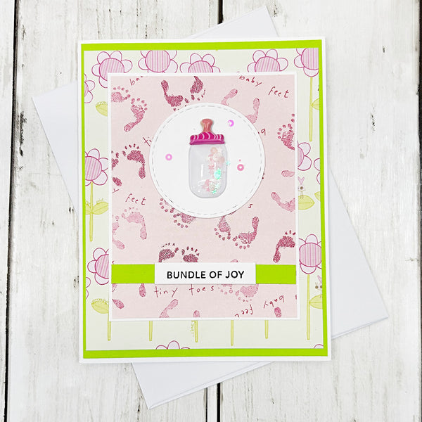 New Baby Congratulations Card, Baby Girl Handmade Greeting
