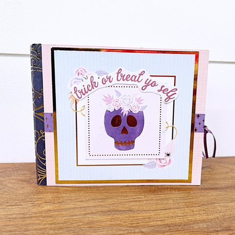 Pastel Halloween Scrapbook Photo Album,  6x6 Inch Handmade Scrapbook Ready for Photos