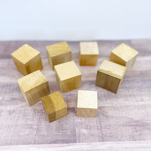 Unfinished Wooden Cubes for Crafting, Assorted Sizes