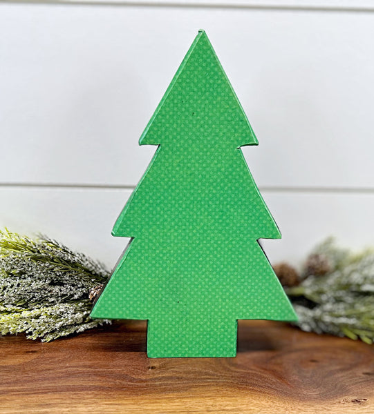 Green Wooden Christmas Tree Trio, Set of 3 Decorative Tree Shelf Sitters