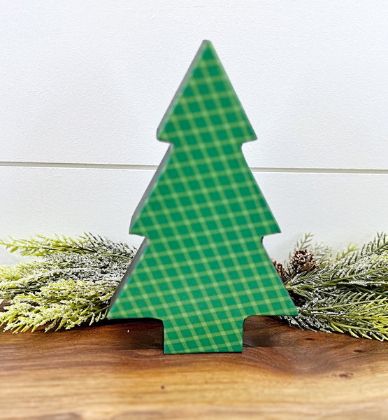 Christmas Tree Trio Set, Green Wooden Christmas Trees Set of 3 Shelf Sitters