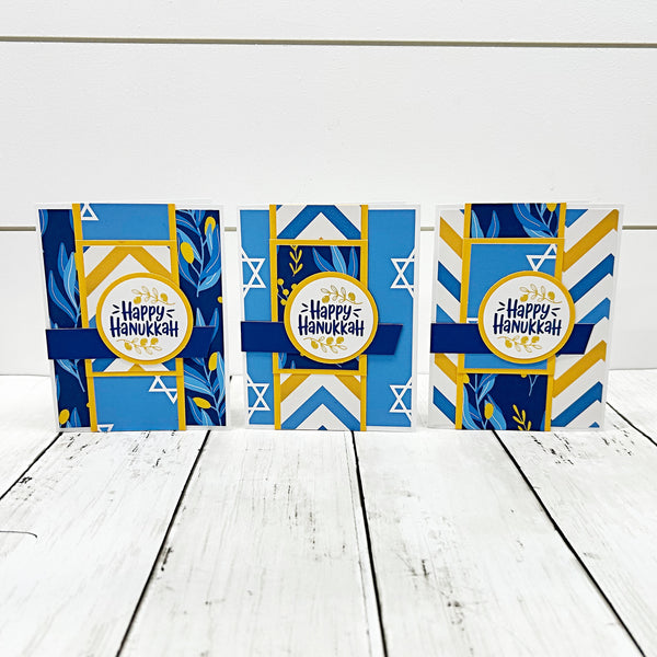 Happy Hanukkah Card Set of 6, Handmade Holiday Cards