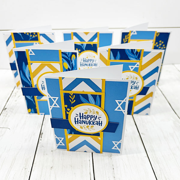 Happy Hanukkah Card Set of 6, Handmade Holiday Cards