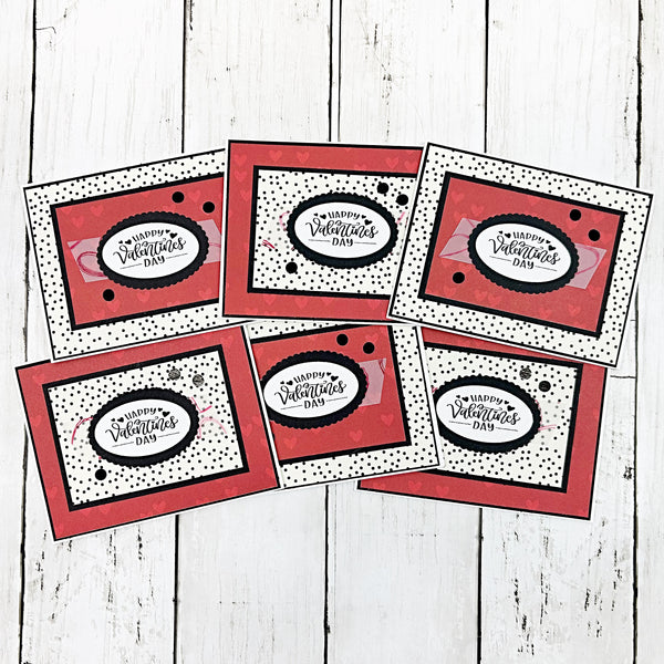 Valentine's Day Card Set of 6, Handmade Holiday Greetings