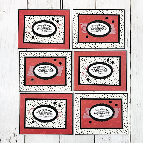 Valentine's Day Card Set of 6, Handmade Holiday Greetings