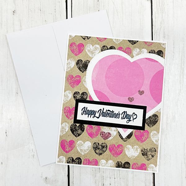 Handmade Happy Valentine's Day Cards, Set of 6 Notecards