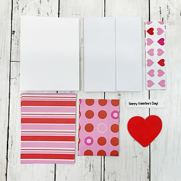 DIY Valentine's Card Kit, Make Your Own Greeting Cards, Beginner Cardmaking Kit