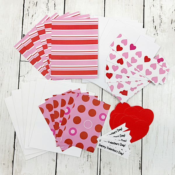 DIY Valentine's Card Kit, Make Your Own Greeting Cards, Beginner Cardmaking Kit