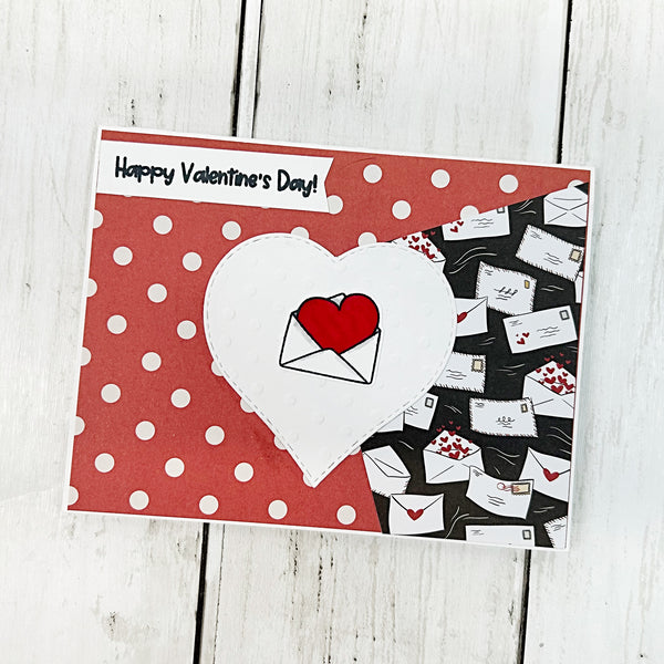 Happy Valentine's Day Cards, Set of 4 Handmade Greeting Cards