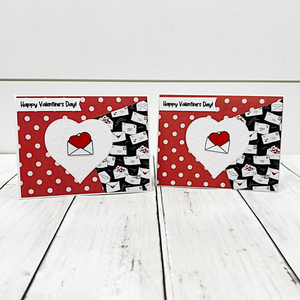 Happy Valentine's Day Cards, Set of 4 Handmade Greeting Cards