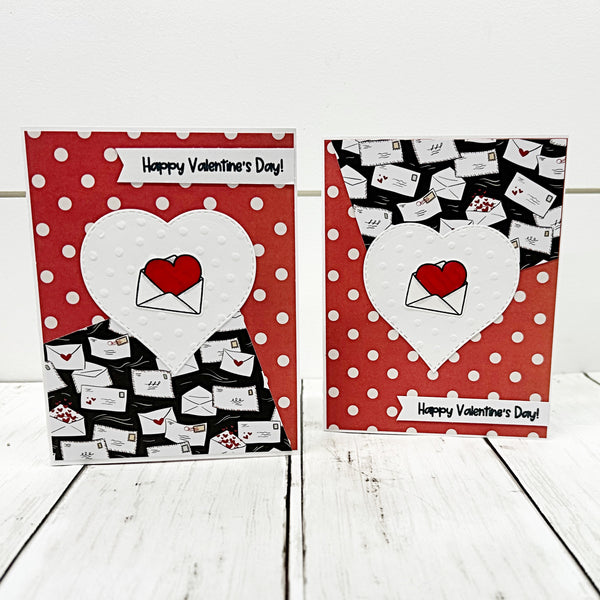 Happy Valentine's Day Cards, Set of 4 Handmade Greeting Cards