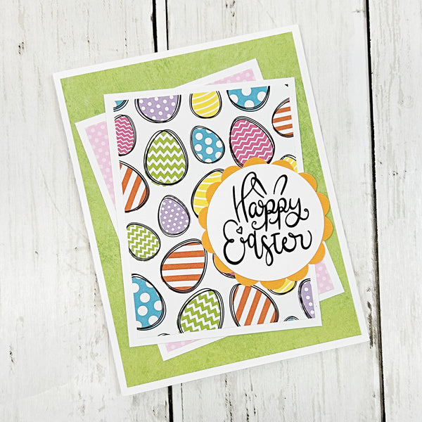 Handmade Happy Easter Note Card Set of 6