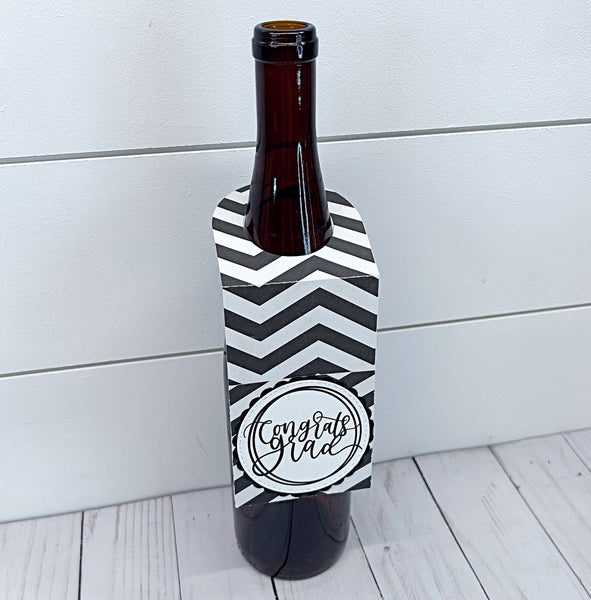 Congrats Grad Wine Bottle Tag with Gift Card Holder