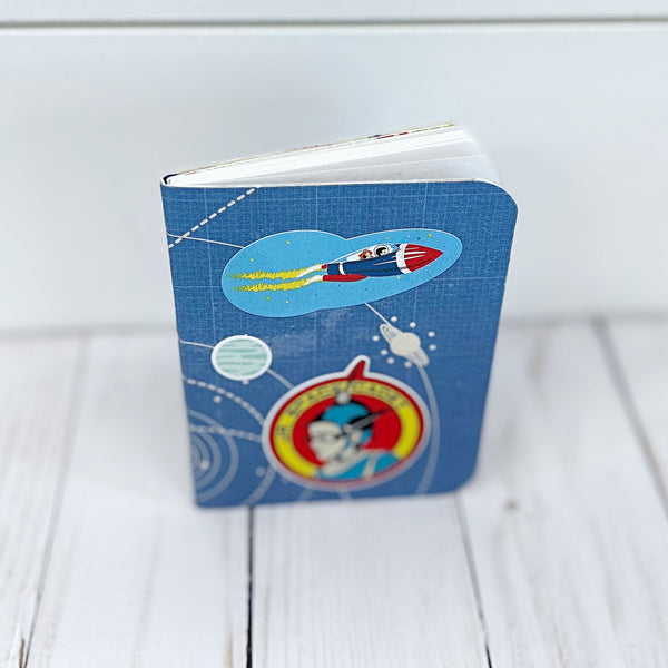 Space Themed Mini Composition Notebook with Pocket for Gift Card