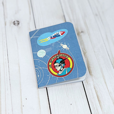 Space Themed Mini Composition Notebook with Pocket for Gift Card