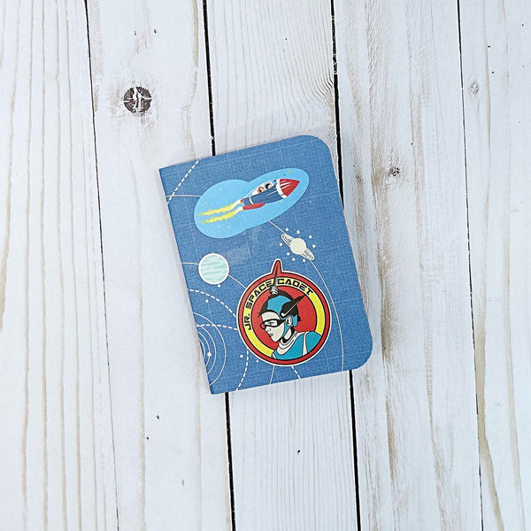 Space Themed Mini Composition Notebook with Pocket for Gift Card