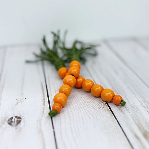 Wood Bead Carrot for Easter Tiered Tray or Shelf Decoration