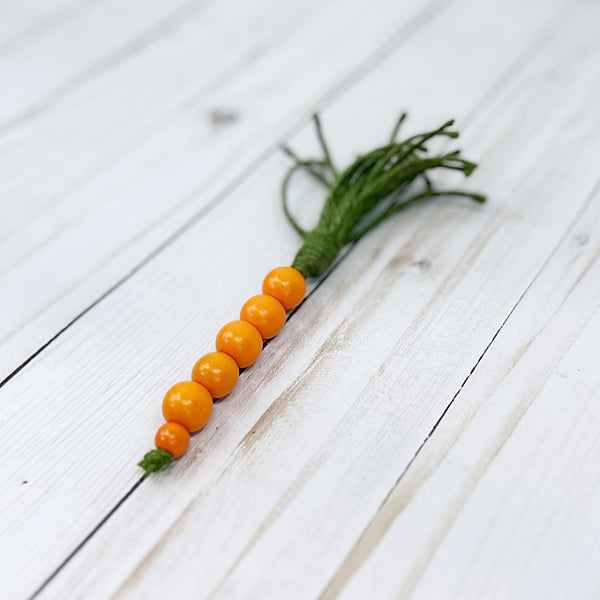 Wood Bead Carrot for Easter Tiered Tray or Shelf Decoration