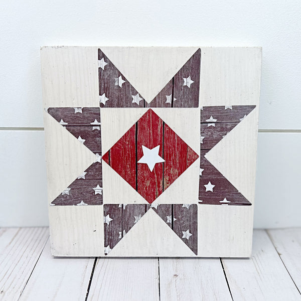 Rustic Red White and Blue 3 Piece Patriotic Decorating Set