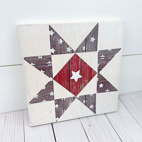 Rustic Red White and Blue 3 Piece Patriotic Decorating Set