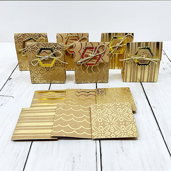 Mini Gift Bag Set with Matching Note Cards • Jewelry Packaging • Bridesmaid Favor Bags • Small Treat Box