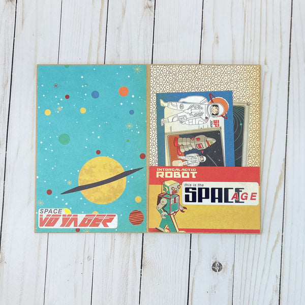 Premade Space Themed Album,  Handmade Scrapbook Ready for Photos