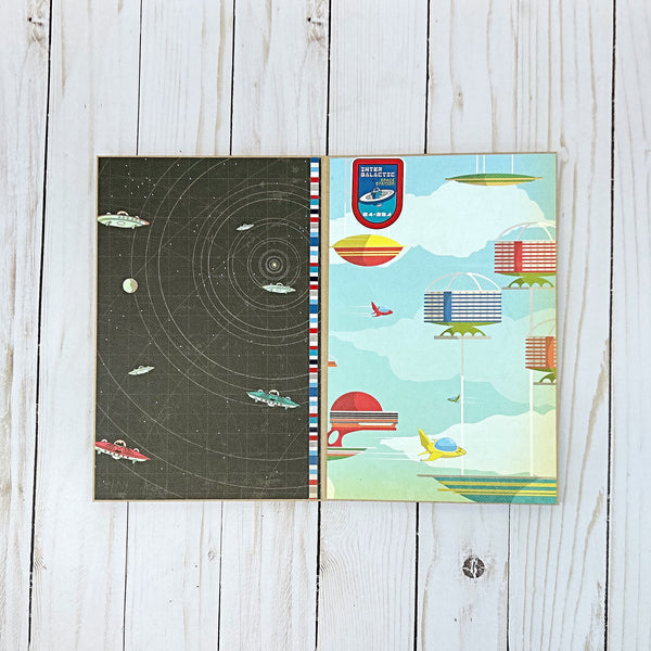 Premade Space Themed Album,  Handmade Scrapbook Ready for Photos