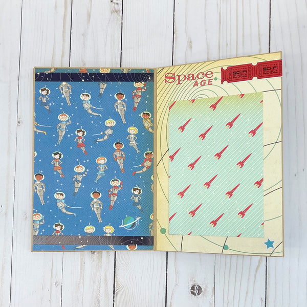 Premade Space Themed Album,  Handmade Scrapbook Ready for Photos