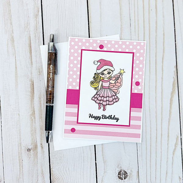 Winter Fairy Handmade Birthday Card for Girl