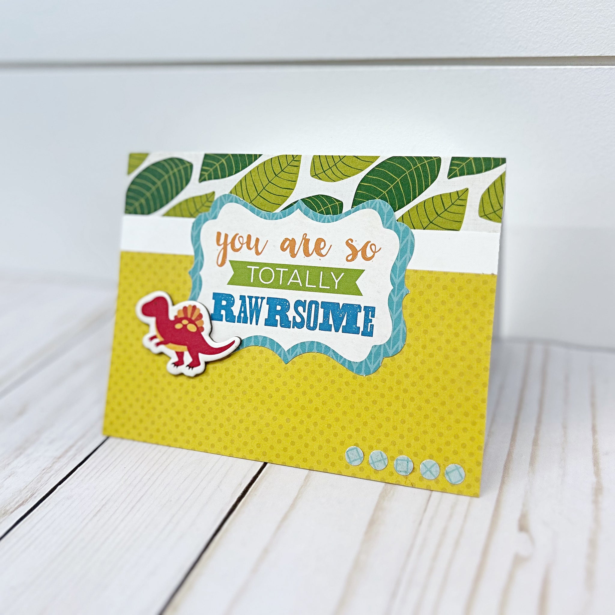Cute Dinosaur Handmade Birthday Card for Boy