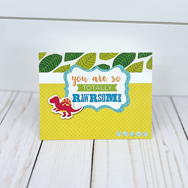 Cute Dinosaur Handmade Birthday Card for Boy