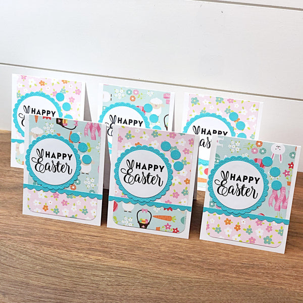 Cute Happy Easter Card Set  of 6, Handmade Note Cards