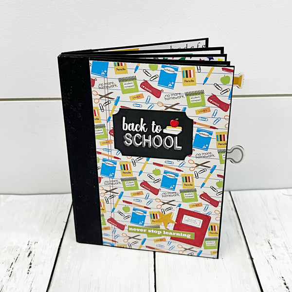 Premade School Life 5x7 Inch Scrapbook Album - Ready for Photos